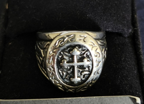 Anello uomo scudo croce gesù - uomo,