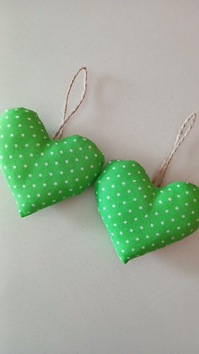 Cuori verdi lime pois - verdi,