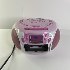 Hello Kitty AM/FM Radio Cassette Registratore Lettore CD Boombox Manca Cover TESTATO