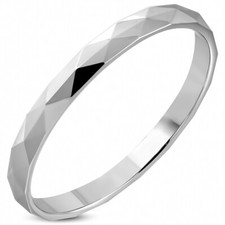 Mens Solid Faceted Tungsten