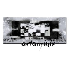 QUADRI MODERNI ASTRATTO DIPINTO A MANO BIANCO E NERO ARREDO CASA SALOTTO DIVANO