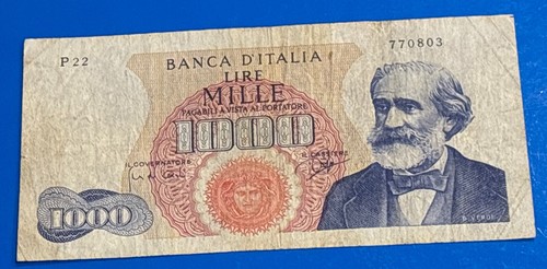 Banconota 1000 lire - banconota, verdi