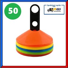 SET 50 CONETTI CINESINI DISCHI CONI DELIMITATORI SPAZIO PER ALLENAMENTO CALCIO 