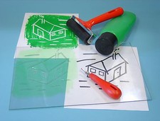 PIASTRELLA BLOCCO LINO TRASPARENTE TAGLIO MORBIDO FACILE DA INTAGLIARE SCHEDA DA STAMPA POLIMERO