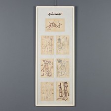 Remo Brindisi Bozzetti per Aida Disegni Firmati e Datati Itlaia 1974 Originali