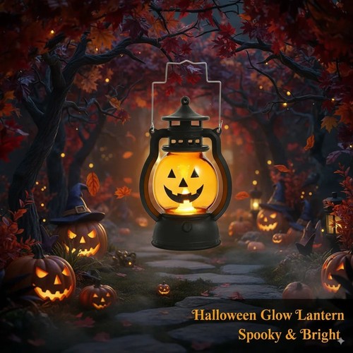 Lanterna zucca halloween led - lanterna,