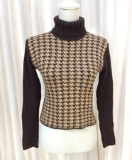 MOTIVI DOLCEVITA DONNA PIED DE POULE MARRONE E BEIGE TAGLIA M MADE IN ITALY