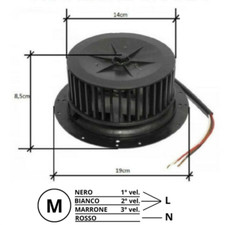 Motore Cappa Aspirante 3 Velocità 135w 220v Ø RICAMBIO CAPPA MADE IN ITALY