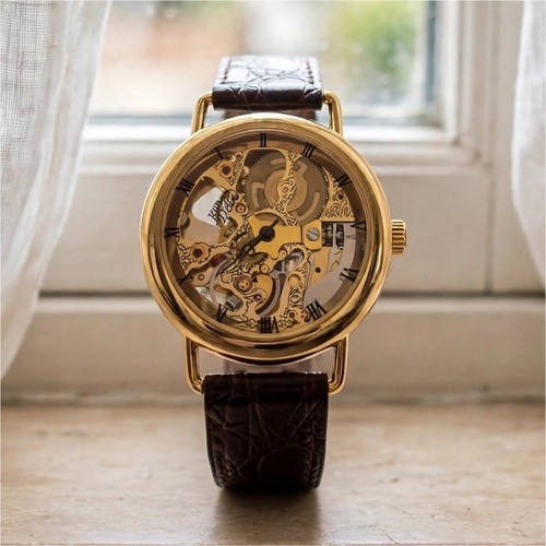 Montre squelette dorée jean - montre,