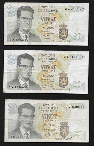 Belgio tris banconote 20 - banconote,