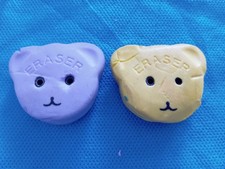 x2 GOMME GOMMINE da COLLEZIONE Vintage ERASER Anni '80s Rare ORSO ORSETTO TEDDY