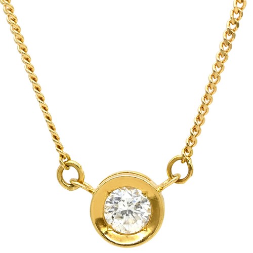 Collana solitario diamante oro - solitario,