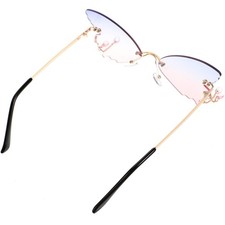  1 paio di occhiali da sole senza montatura a forma di farfalla, occhiali da