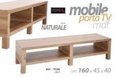 MOBILE PORTA TV LEGNO NATURALE TAVOLO TAVOLINO TELEVISORE MODERNO 160*45*h40 cm