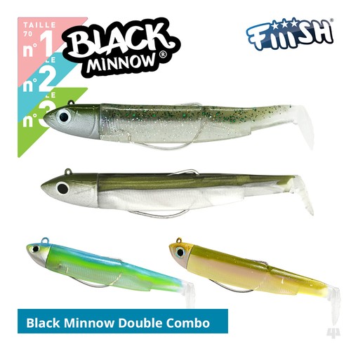 Fiiish black minnow lures - black,