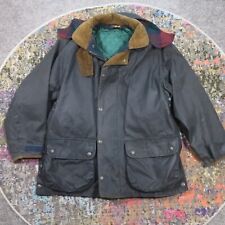 Parka vintage Henri LLoyd pelle olio uomo M coperta lana foderata colletto velluto a coste Inghilterra