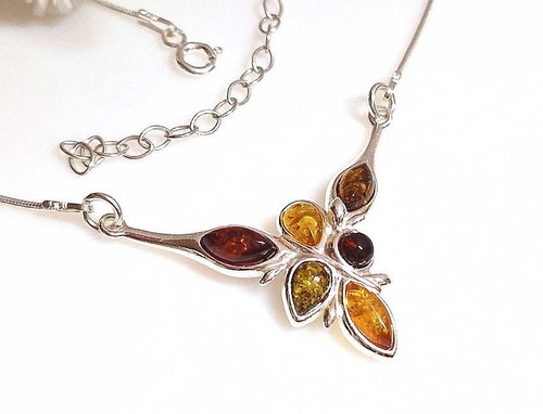 Collana ambra argento 925