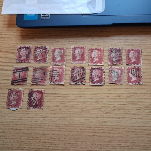 One penny red perf - 1d,
