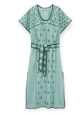 Zara embroidered kaftan midi - embroidered,