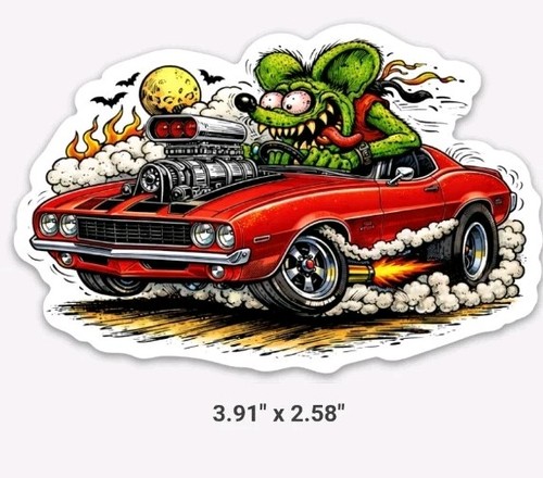 Pontiac red gto sticker - pontiac, rat