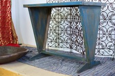 Tavolo vintage in legno  in ferro stile industriale kkg101