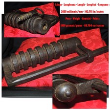 Imponente Antico Lucchetto Barocco a Vite Germania XVIII SEC-Ancient Padlock 541