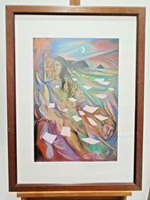 CARLO PULEO - IL SOGNO DEL POET A - LITOG.  PROVA AUTORE CM 50 X 70 - ANNI 70/80