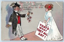 1910 Humor Drunk Man With