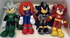 SET DI 4! DC x SONIC Peluche FLASH BATMAN SUPERMAN NOCCHE LANTERNA VERDE ARGENTO