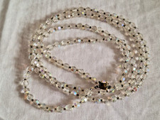 anni ’70 - Vintage Collana con Perle di Plastica Trasparente Sfaccettate