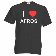 T-shirt maglietta Afros I Love adulto girocollo manica corta