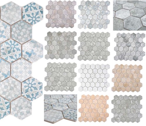 Hexagonale mosaico retrò - mosaico,