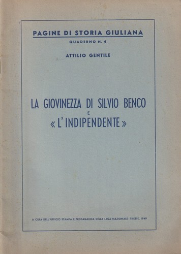 Giovinezza silvio benco - la, di