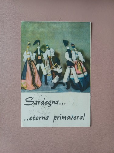 Cartolina costumi sardi - costumi,