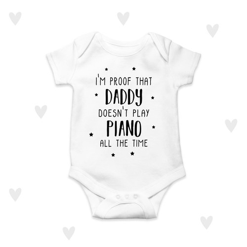 Pianoforte papà baby grow - pianoforte,