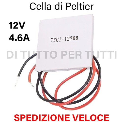Cella peltier 12v - 12v, 4.6a