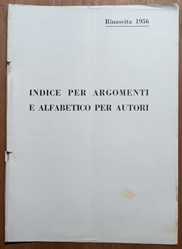 Indice generale rinascita - generale, per
