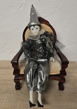 Bambola artistica bambola porcellana doll clown arlecchino 37 cm da collezion...