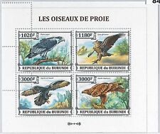 BURUNDI - ERRORE, 2013 FOGLIO ERSPERF: RAPACI, FALCHI, FALCHI, FAUNA SELVATICA