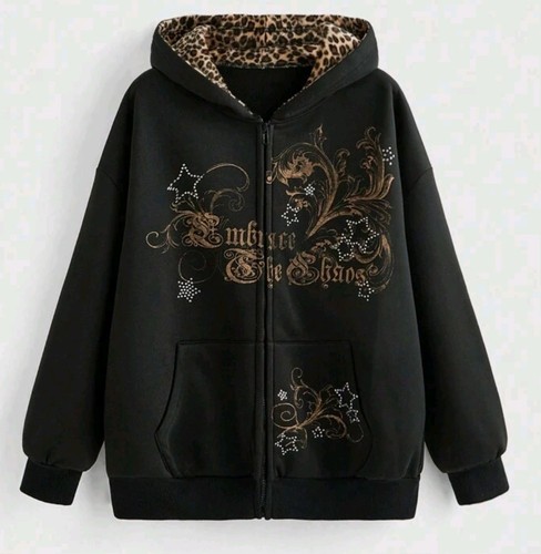 Felpa con cappuccio - zip, nera