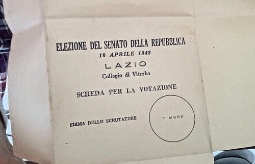 Scheda elettorale viterbo 1948 - elettorale,