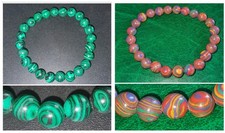 Bracciale MALACHITE❗️pietre dure 8 mm NATURALI❗uomo donna CRISTALLOTERAPIA verde