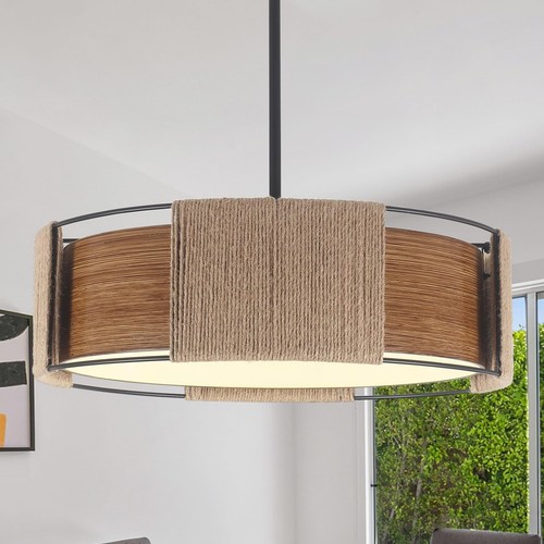 Lampadario rattan 7 - in,