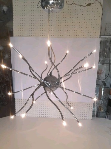 Lampadario metallo cromato - lampadario,