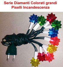 Luci di Natale Serie Diamanti colorati GRANDI  Incandescenza Vintage U228