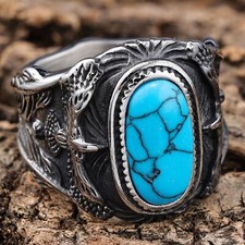 Anello Uomo Vintage Turchese