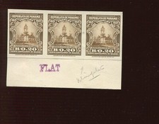 Panama 229 Centenario dell'Indipendenza India Targa Prova su Carta Striscia di 3 Francobolli