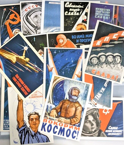 Yuri gagarin set - gagarin, cartoline
