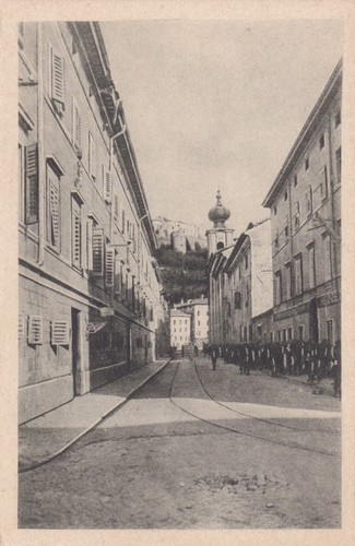 Cartolina gorizia via - cartolina, di