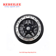 KEBEILEE CNC Ruota di bloccaggio perline in alluminio per LOSI Super Baja Rey 2.0 1/6 1 pz Nero